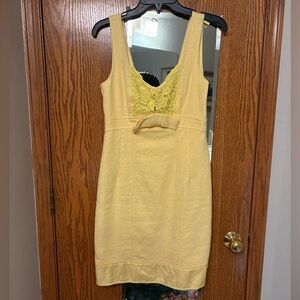 Nanette Leopore Yellow Dress Bow Detail